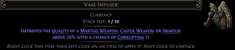 MMOJUGG Path of Exile 2 Vaal Infuser Details View of Item Function and Use